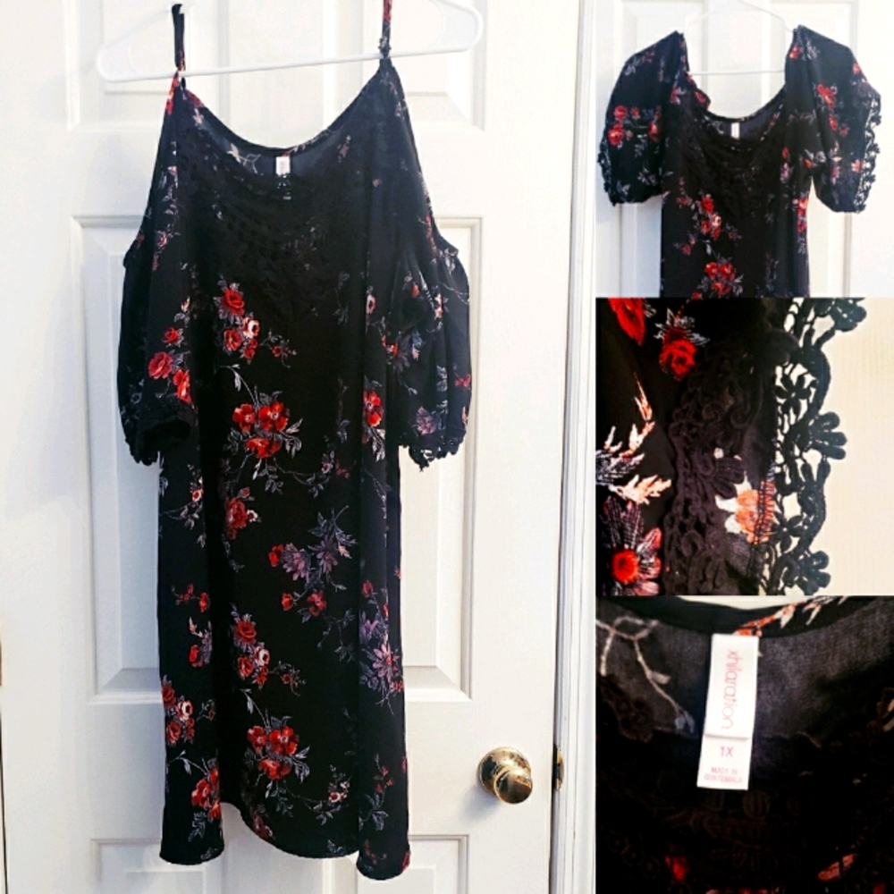 Gorgeous & Flattering Floral Cold-Shoulder Dress
